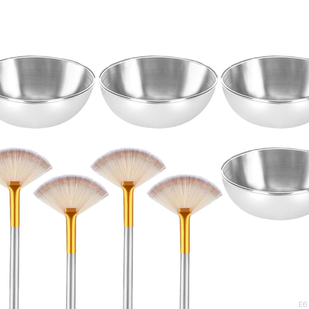Sada 4 kusů mísicích misek na obličej, DIY nástroje, víceúčelové nerezové misky na obličej pro make-up