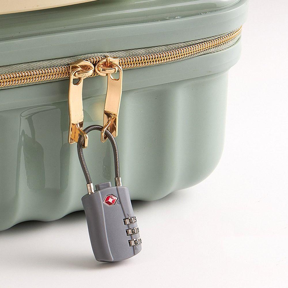 TSA Customs Password Lock Anti-theft Wire Rope Padlock Durable 3 Digit Combination Lock  Travel