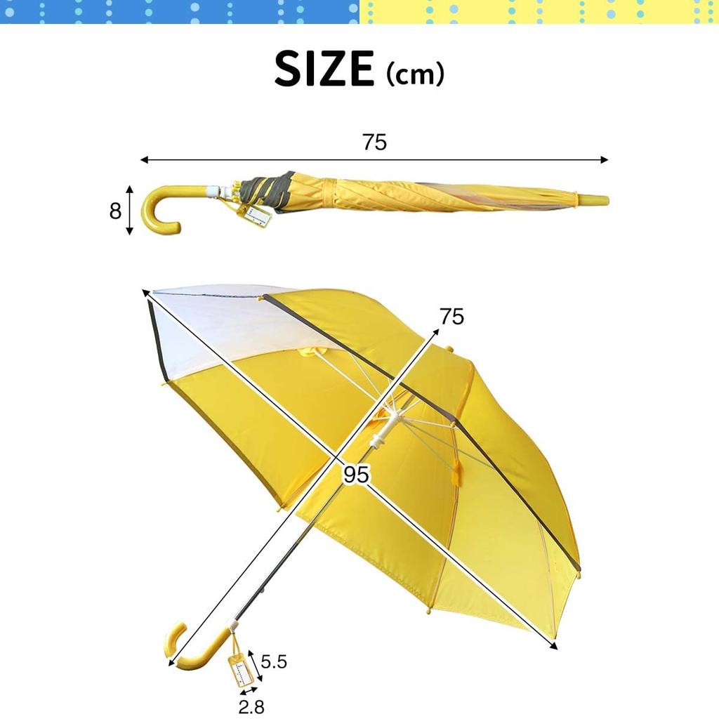 Sonnenschirm Durchmesser 95cm Leichtgewicht 300g Transparentes Fenster für einfache Sicht nach vorn Mit reflektierendem Band Langlebige Glasfaser Hauptrippe