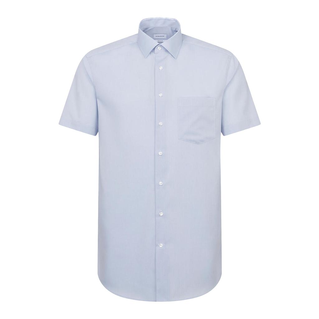 Seidensticker Mens Kent Collar Regular Short-Sleeved Business Shirt