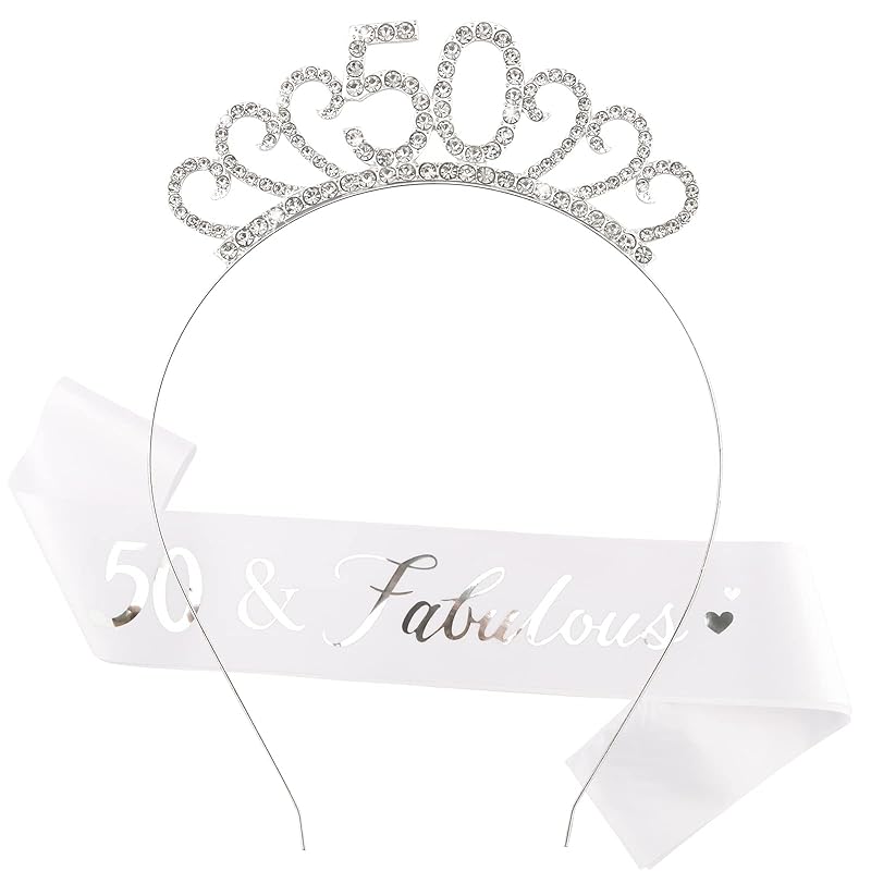 CIEHER 13th Birthday Headband, Sash Set & Tiara - Birthday Decorations & Gifts for Teen Girls