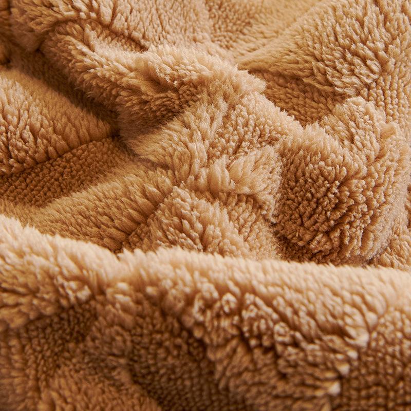 New Light Luxury Sofa Cushion Warm Plush Seat Cushion Living Room Three-Person Straight Row Sofa Seat Cushion Cover Cloth Non-Slip