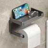 Toilet Paper Holder with Storage Shelf Strong Load-bearing Simple Installation Self-Adhesive Roll Paper