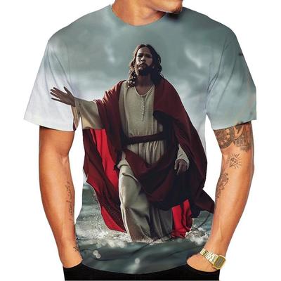 Nuova Moda T-shirt Estiva da Uomo e da Donna con Stampa Grafica 3D HD di Gesù, Stile Streetwear Unisex, Top Divertente di Moda per Bambini