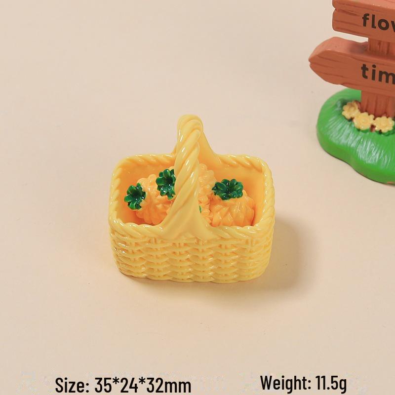 Agrafă de păr din rășină cu desene animate multicolore 3D și cataramă pentru pantofi cu design de coș cu fructe