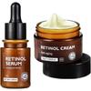 Lebendiges Glamour Retinol Anti-Aging Creme und Serum 2er-Pack, Retinol Feuchtigkeitscreme, Anti-Falten Serum, Reduziert feine Linien