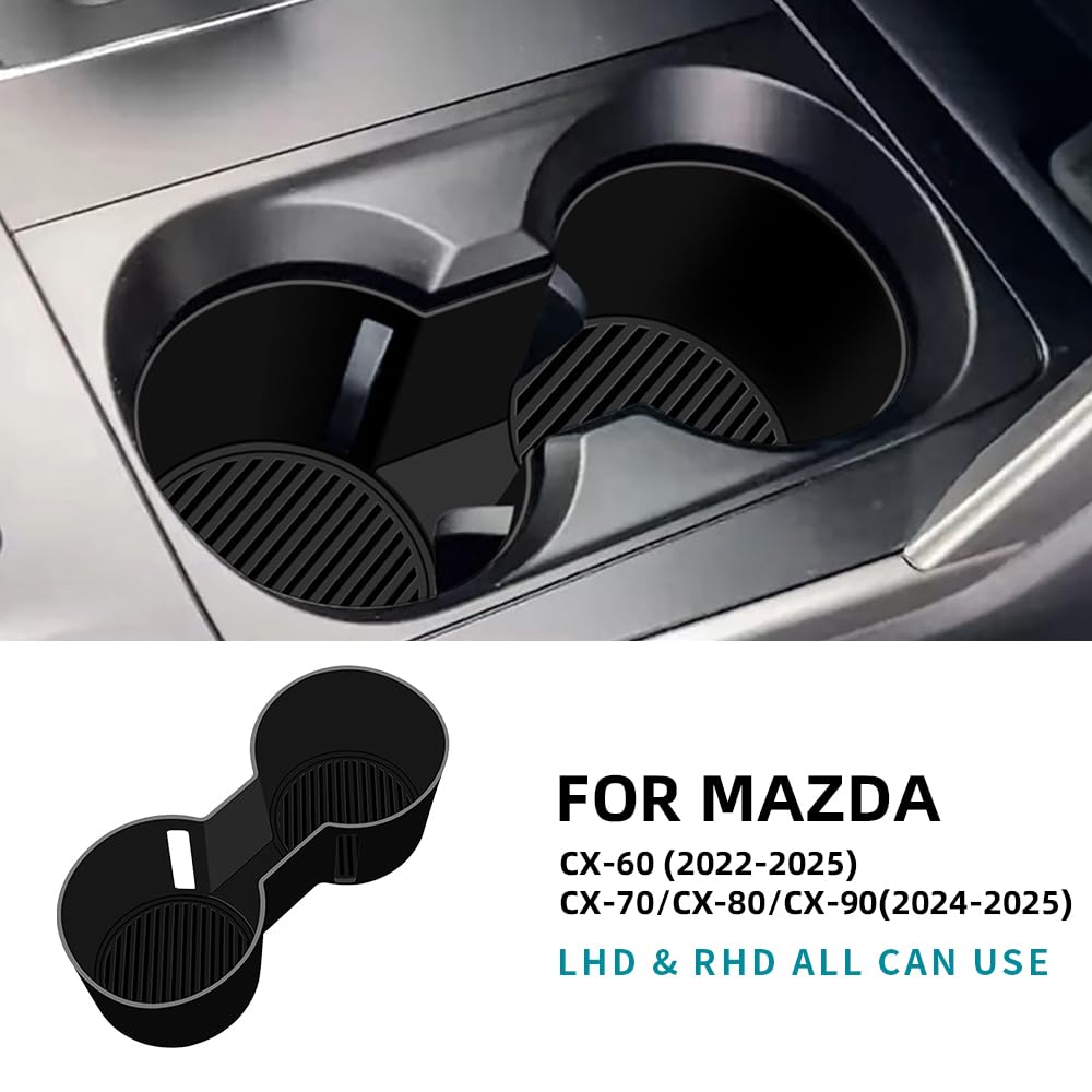 FDAIUN Car Drink Silicone Cup Holder Coaster for Mazda Cup Interior Customization Car Easy Compatible with Mazda CX Drive and 1 Piece Holder, CX-60