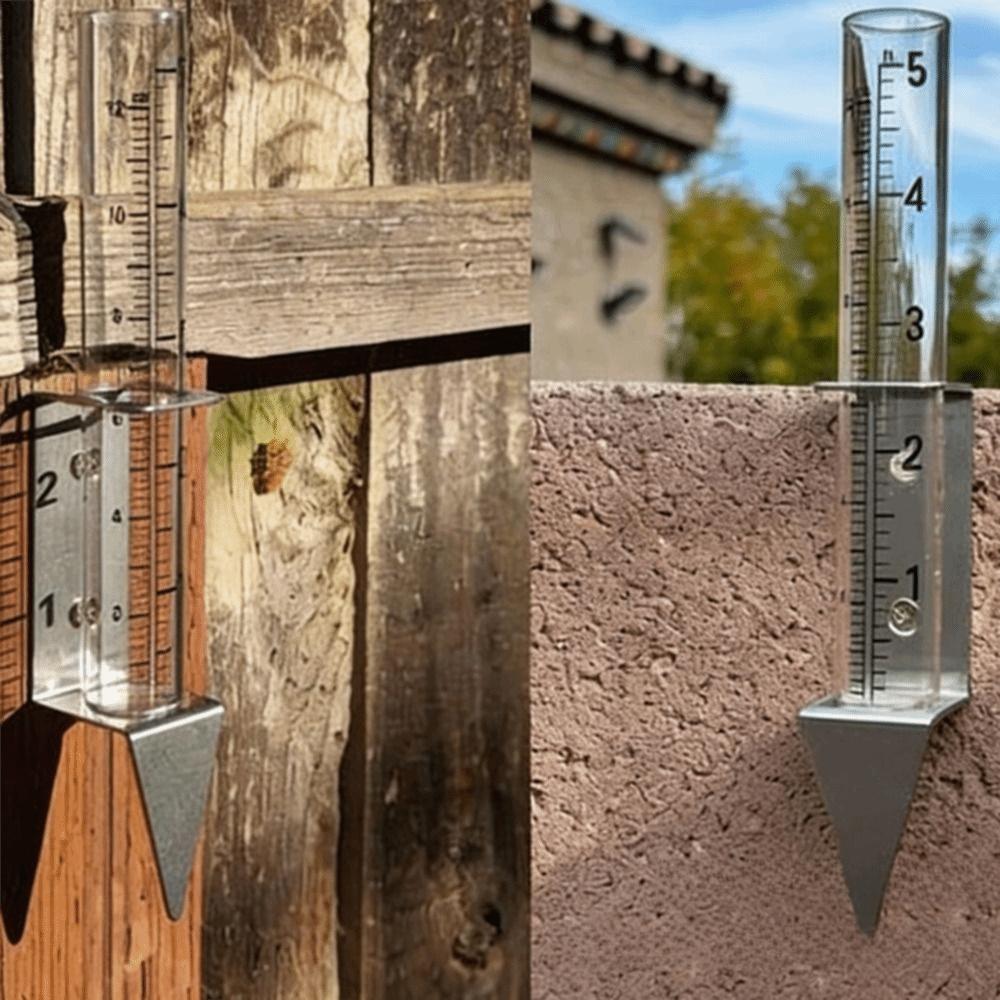 2 in1 Mounting Rack Glass Rain Gauge Easy To Read Garden Moisture Meter  Garden Monitoring