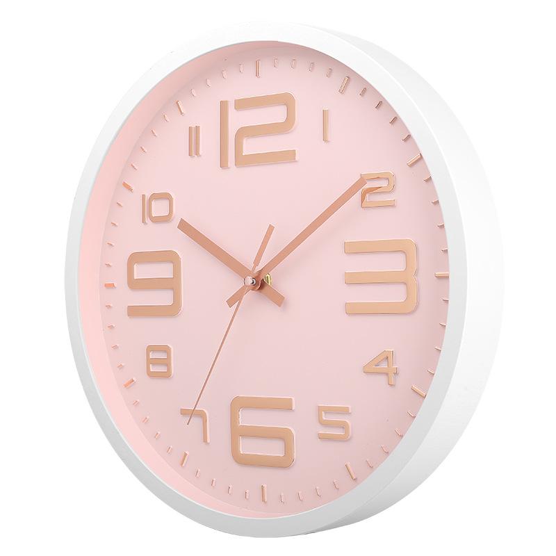 12 Inch 30CM Silent Wall Clock, Creative and Fashionable, Three-dimensional Digital Minimalist Clock for Home Living Room