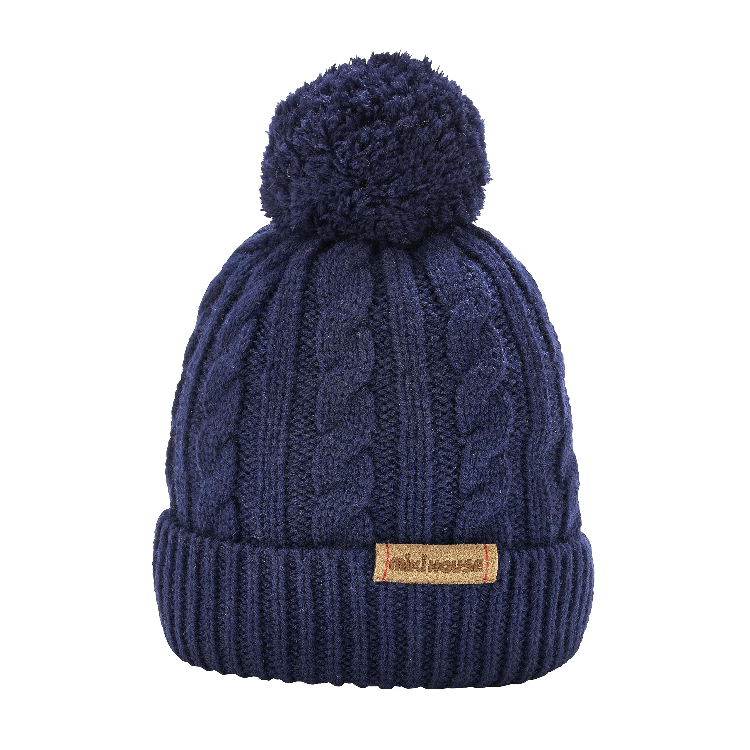 

MIKI HOUSE Knit Hooded Cable Solid for Boys and Size S Navy Cap, Knit, Color, Girls, Baby, Kids, (46-52cm), Blue, 13-9209-491