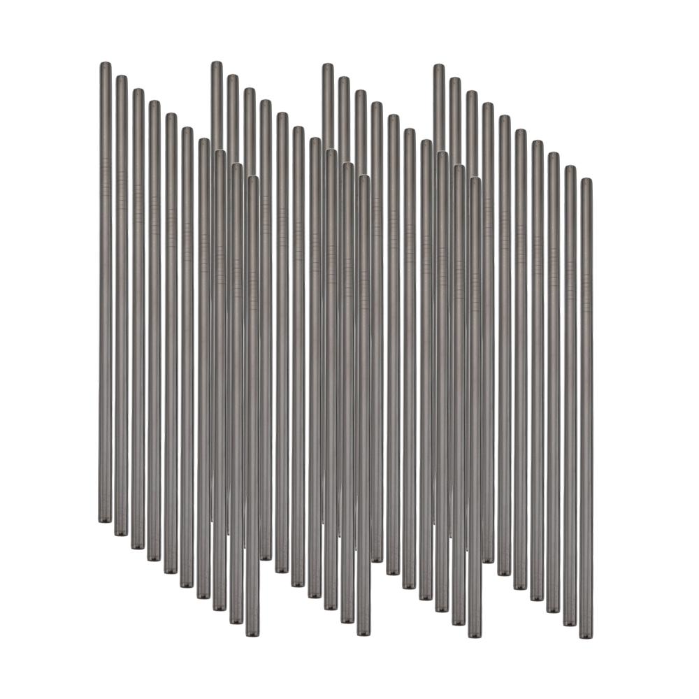 6*215mm 40Pcs Eco-friendly Reusable Metal Straws Set 304 Stainless Steel Drinking Straw Cocktail Party Favor Bar Accessory