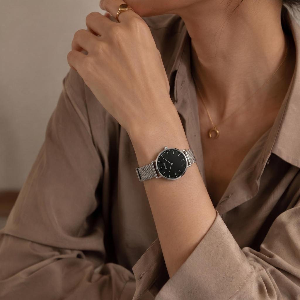 BUREI Analog Quartz Mesh Suitable for Gift Women's Watch, Waterproof, Band, Simple, Stylish, Popular, Lightweight, Women, Students, Casual, Business,