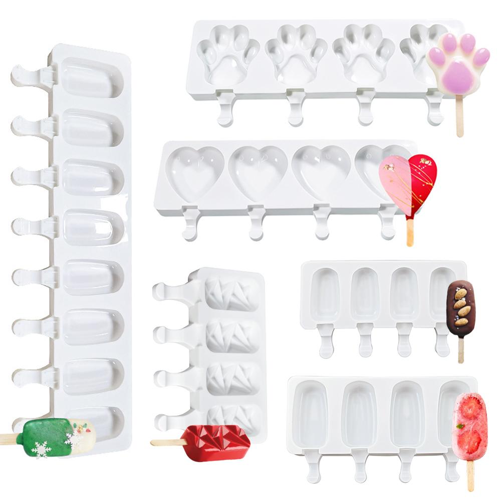 Ice Cream Molds Silicone Food Grade Ice Pop Cube Popsicle Mold With Sticks Dessert DIY Magnum Cake Mold Ice Cream Maker