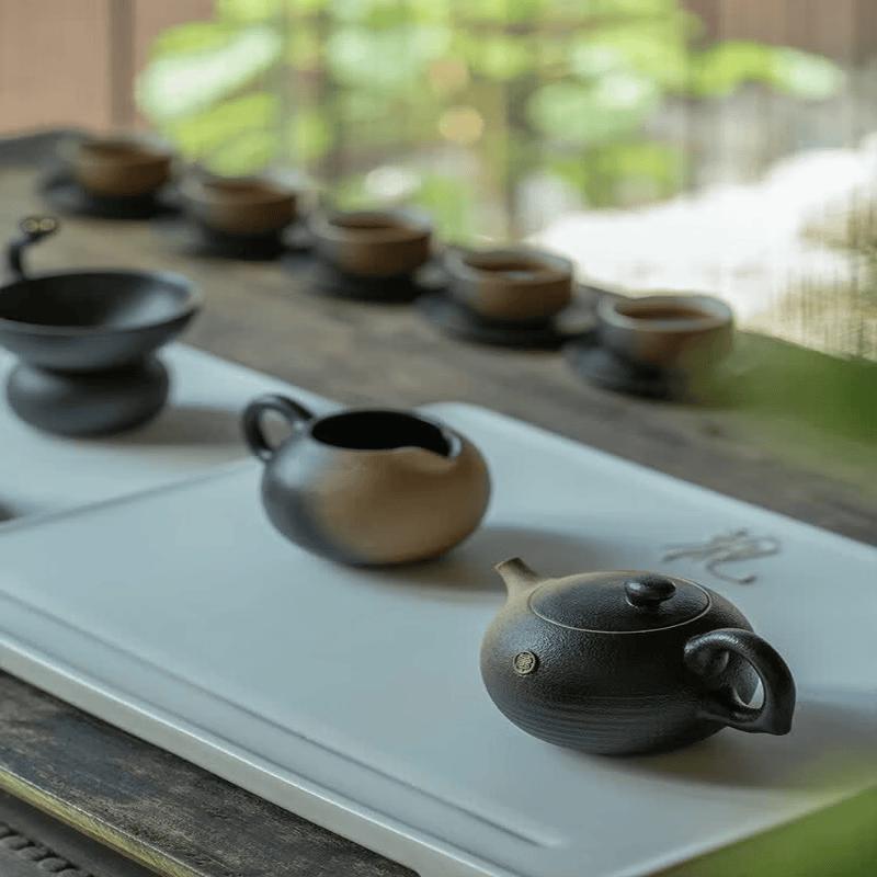 Wanqiantang Autumn Mountain Kiln Glaze Ceramic Tea Set