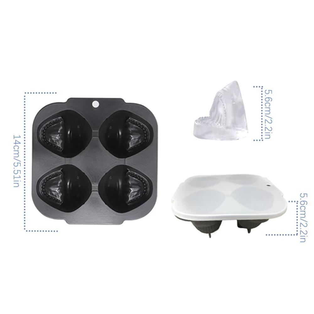 2pcs Food Grade Silicone Ice Cube Tray 3D Ice Cube Maker Durable Sharks Ice Cube Mold  Pub
