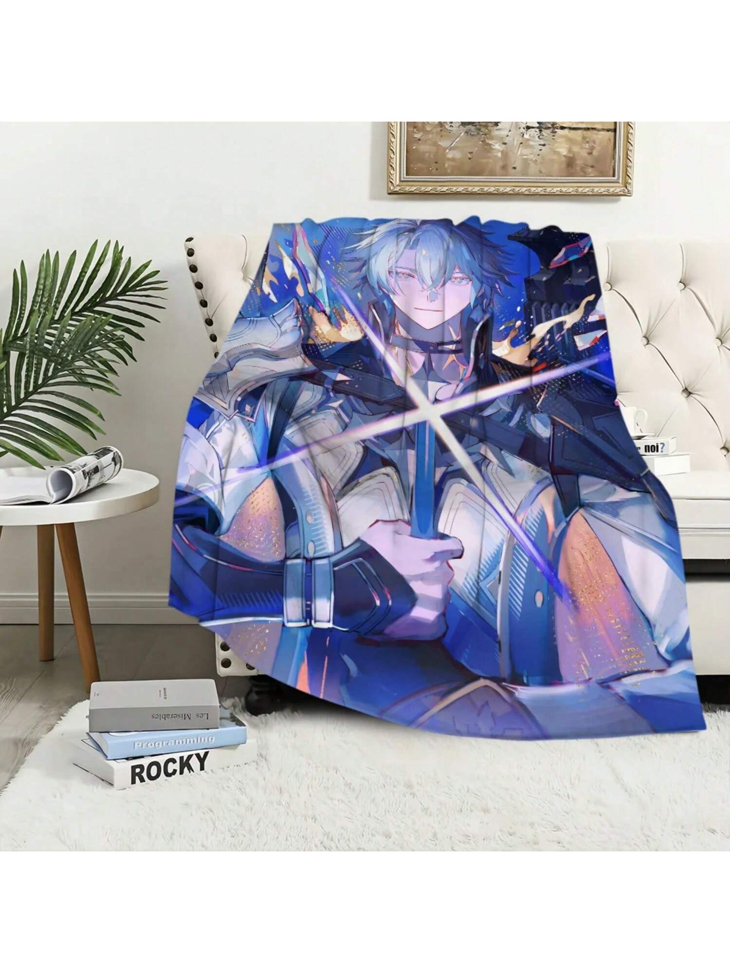 

Вики Honkai Star Rail Плед Файнон Плед для дивана Софы Путешествий Дома Походов Пикника Кровать Постельные принадлежности Фланелевый плед Подарок на день рождения 75X95CM серый