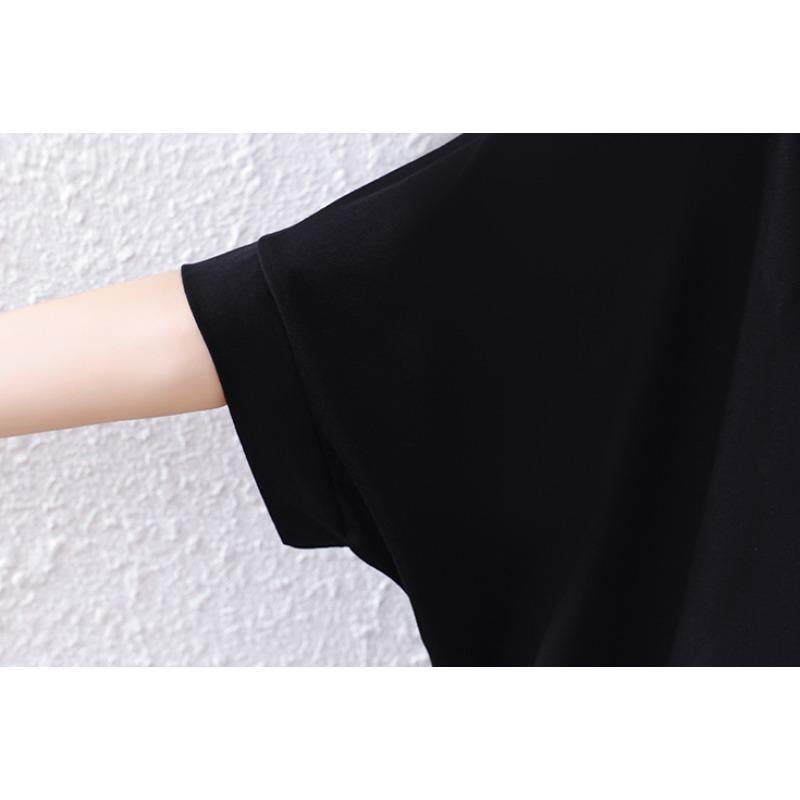 DIMANAF 2025 Summer Plus Size Oversized O-Neck T-Shirt Women Loose Tops Tees Fashion Casual New Shirt