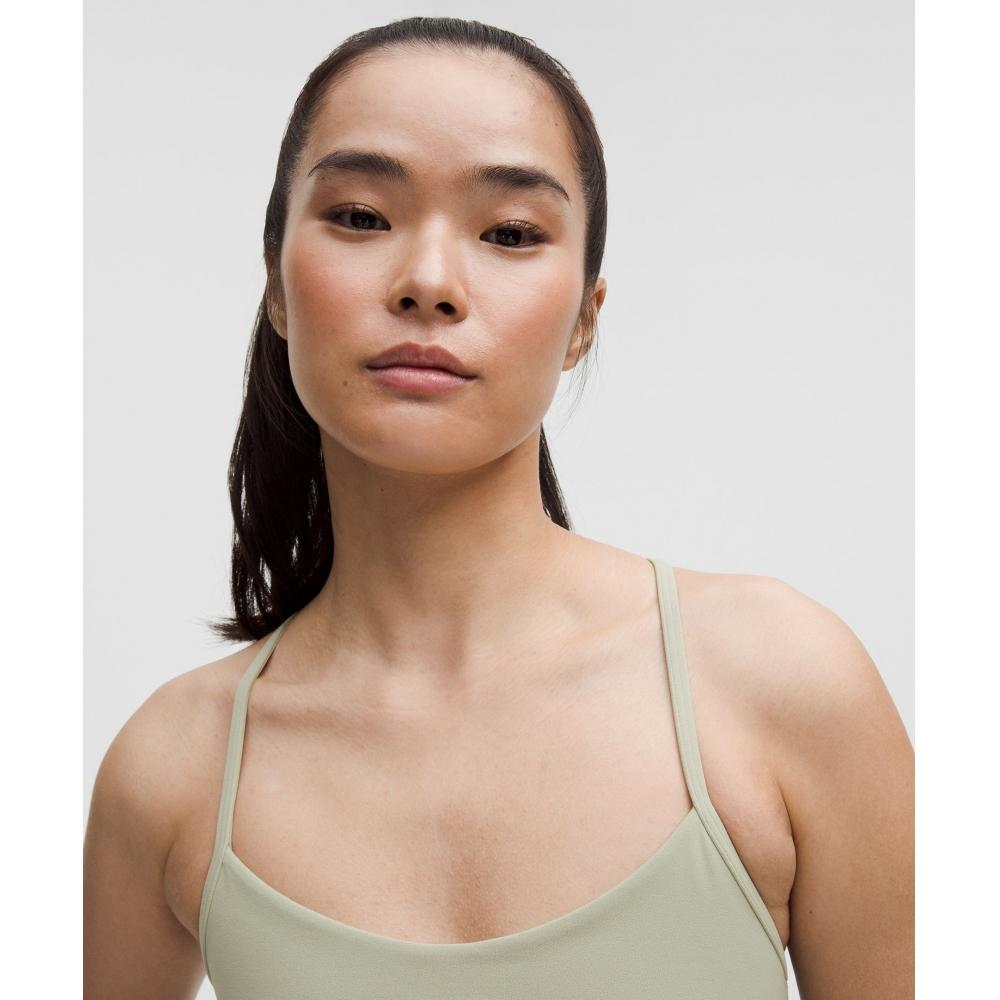 Lululemon Flow Y BrA Nulu  Light Support  A C Cups Fog Green