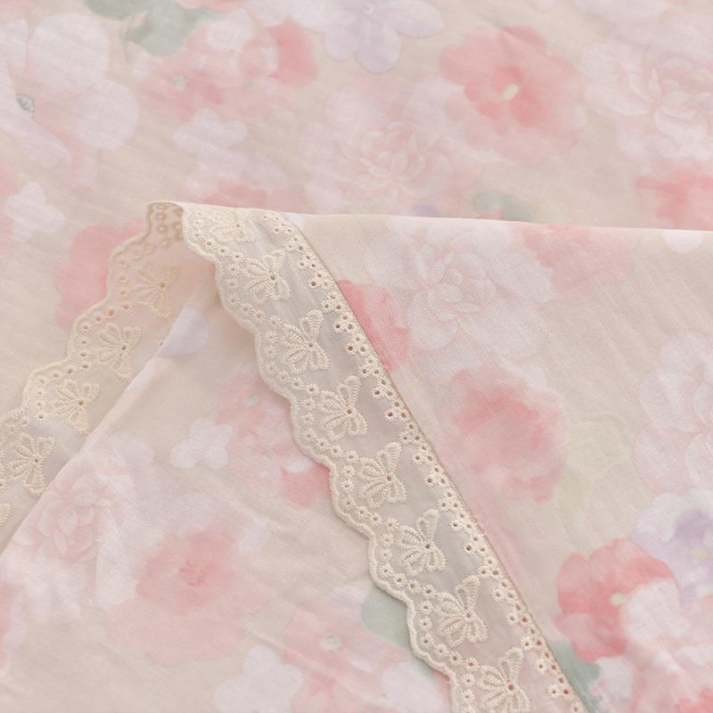 2026 Pure Cotton Double Gauze Lace Bed Skirt Summer Quilt: Cool Air Conditioning Four-Piece Set