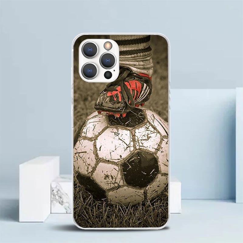 

Football Soccer Ball Design Phone Case For IPhone 16 17 Air 16E 15 14 Plus 13 Mini 12 11 Pro Max 7 8 + SE 2020 Soft TPU Back Cov iPhone 13 Pro Max