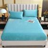 Solid Colour Soft Warm Thick Velvet Fitted Fitted Sheet Non Slip Mattress Cover Adjustable Protector Soft Bed Sheet with Elastic