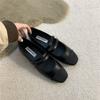 Koreanische Version von Damenschuhen zu Röcken Mary Jane Schuhe Xiaoxiangfeng flache Schuhe Französische Abend-Einzel-Schuhe Frühling 2025 Damenschuhe Lederschuhe