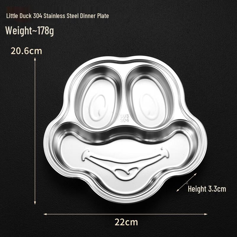 Kids 304 Stainless Steel Divided Plate (10-Pack)