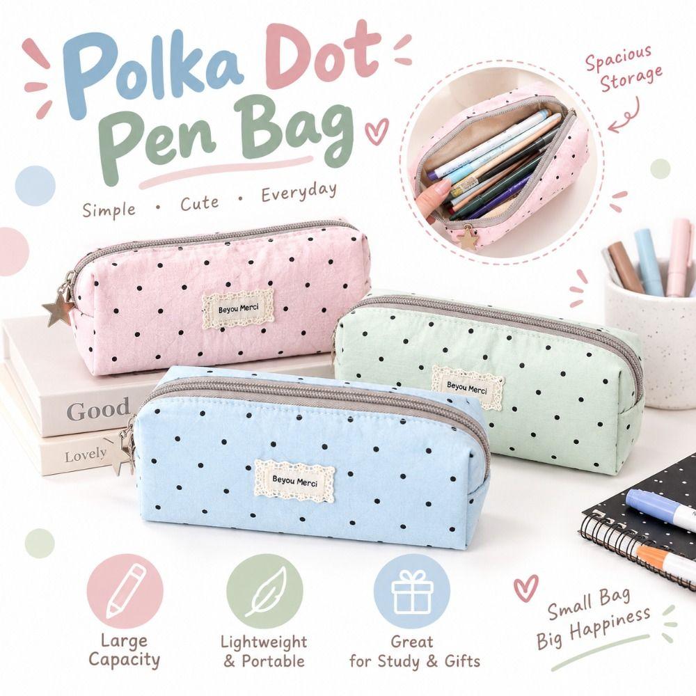 Large Capacity Pen Bag Zipper Cosmetic Bag Versatile Pencil Case  Daily Commuting