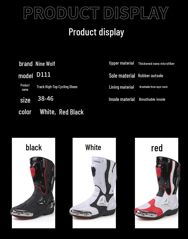Unisex High-Top Off-Road Motorcycle Riding Boots with Rotary Buckle
