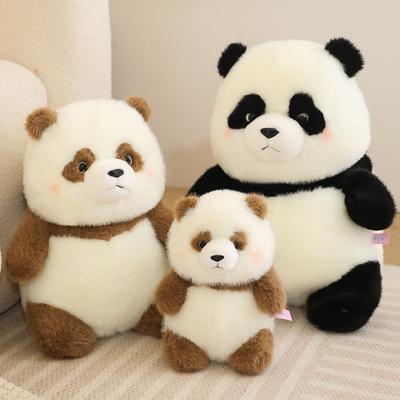 European Mink Bubble Panda Plush Toy Brown Panda Doll Giant Panda Museum Commemorative Doll Gift