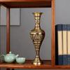 Antique Metal Vases with Embossed Geometric Pattern Dried Flower Arrangements Container for Table Centerpieces Decors