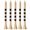 Pack of 100 Bamboo Striped Golf Tees, 70/83mm Ball Holders