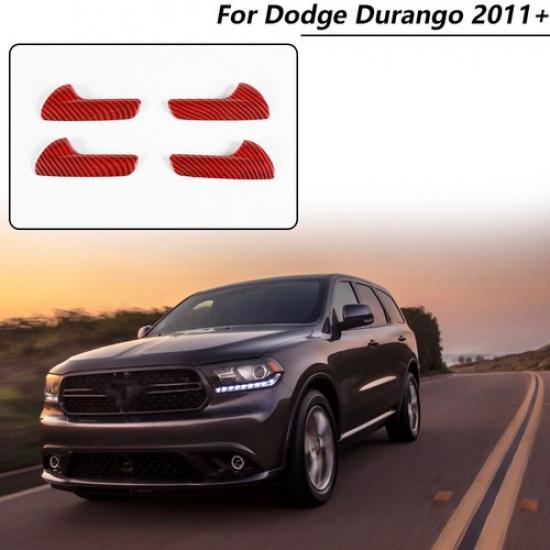 4pcs Car Interior Door Handle Decorative Cover Trim Kit For Dodge Durango 2011+