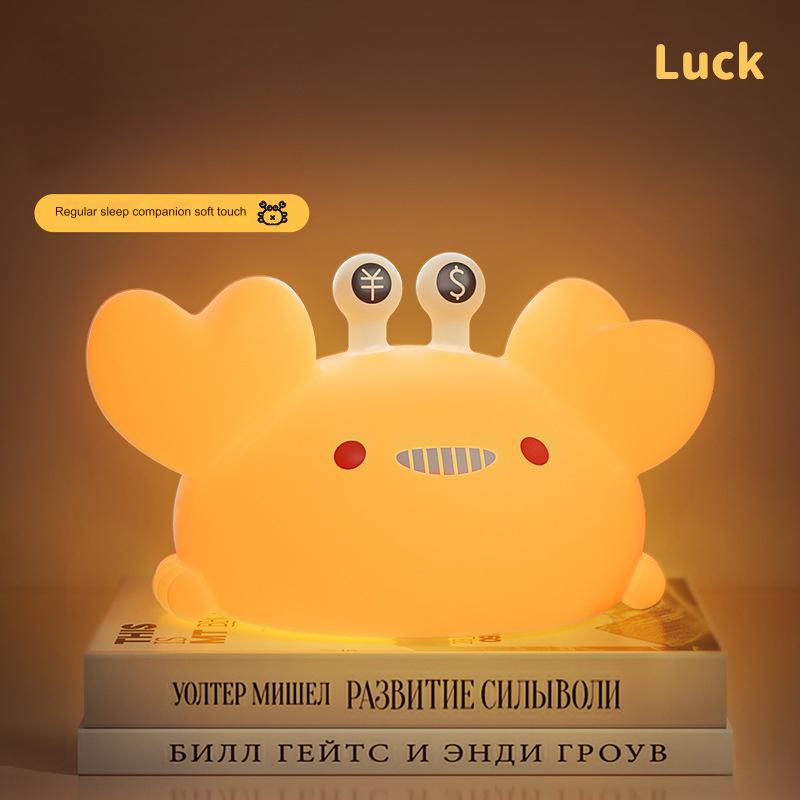 

Cute Crab Night Light Squishy Silicone Animal Dimmable Sleep Timer Baby Nightlight Kid s Room Decoration Bedside Touch Lamp Gift USB Rechargeable