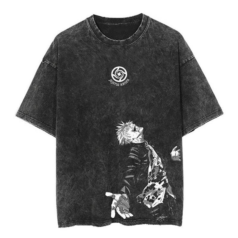 Jujutsu Kaisen Yuji Itadori & Ryomen Sukuna Split Face Print T-Shirt, Unisex Washed T-Shirt, High-Quality Tee ...