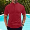 Summer Men Stand Collar Short Sleeve T-shirt Men