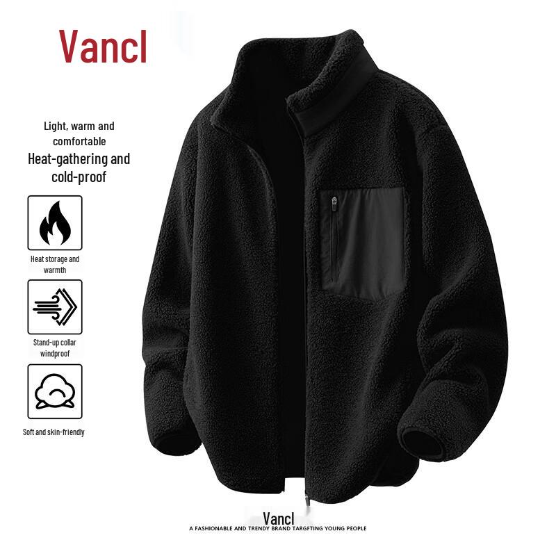 

VANCL Men s Winter Fleece Lined Stand Collar Full-Zip Jacket 3XL