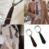 Vintage Metal Bear Pin Necktie for Women Men Preppy Student Japanese Pre Tied Adjustable Ties for Uniform School Shirt