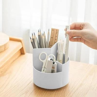 Desk Organizer I 3 Compartment Plastic Case Holder I Pen Pencil Holders I Multi-Functional Storage & Display Tray I Stand for Home,