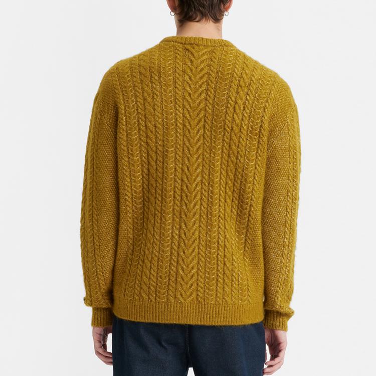 Levis FW23 Solid Color Crew Neck Pullover Sweater Men Sweater Ginger-Yellow A0708-0016