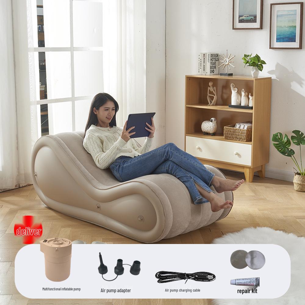 Poltrona Reclinável Inflável Portátil: Sofá de Exterior e Colchonete para Camping e Festivais