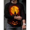 Fall Men's 3D Printed Crew Neck Long Sleeve T-Shirt Halloween Dress Up