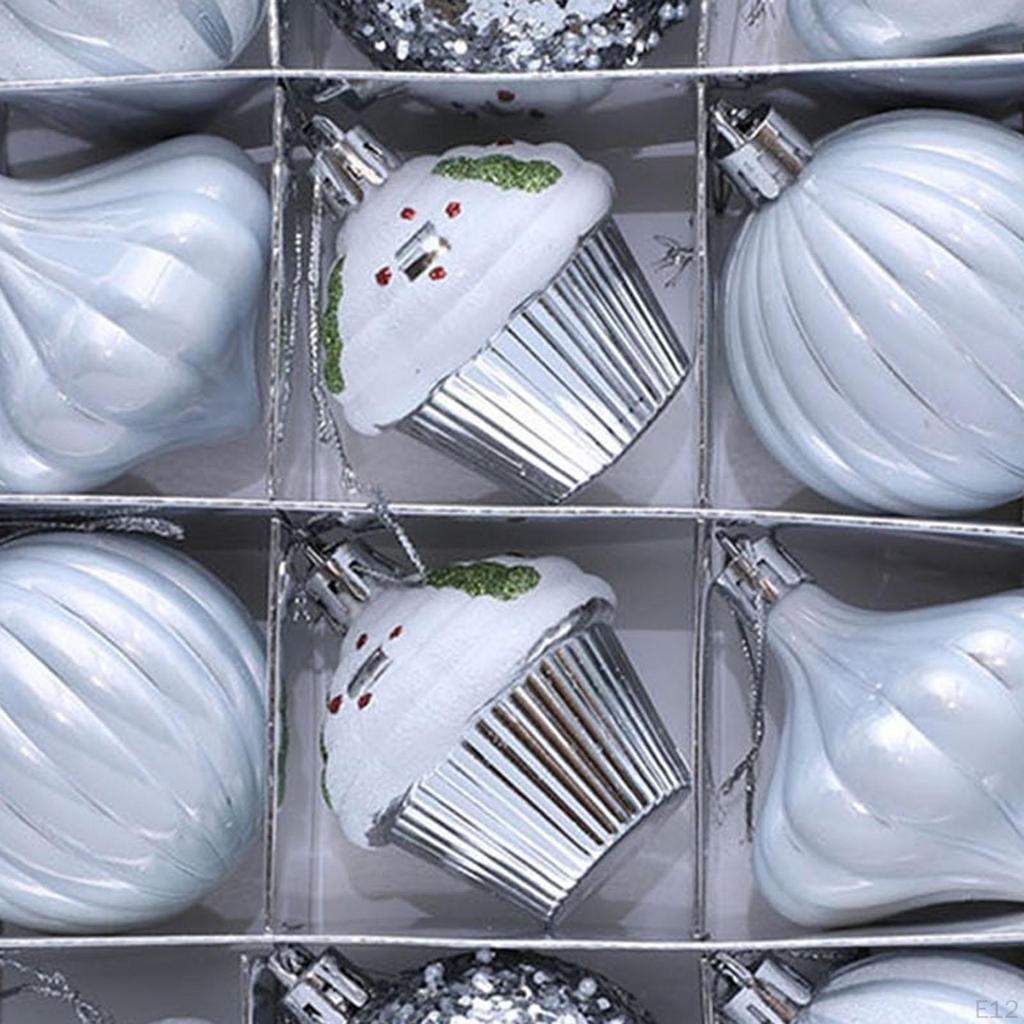 12 Pieces Christmas Tree Ball Ornaments, Hanging Decoration for Xmas Party