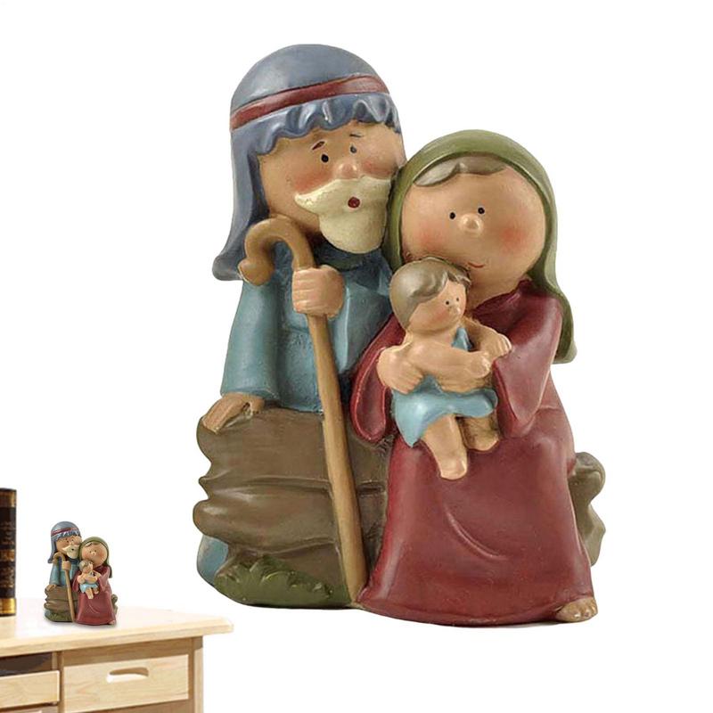 Holy Family Figurine Statue Craft Nativity Scene decorations Resin Figurine Christmas Table Decoration Desktop Home Gift China Mainland