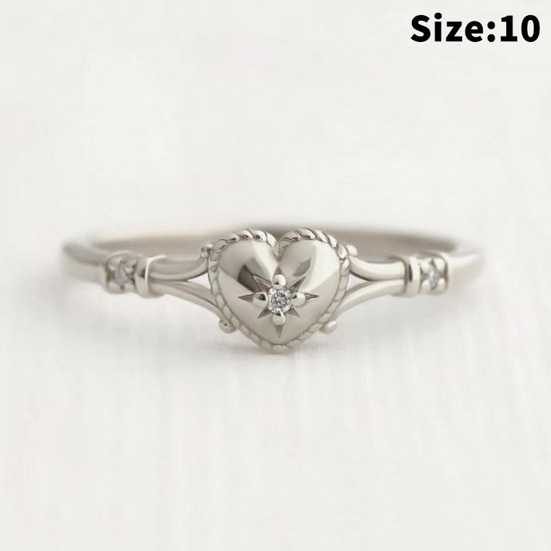 Selling Gold Plated Stainless Steel Rings For Women Heart Ring Jewelry Accessories  Size 6-11