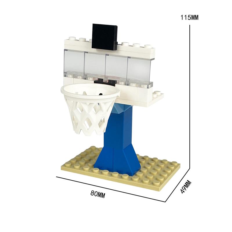 NEW Scene Basketball Court Hoop Campus Cage Sports Meeting Field Street Community Stands Building Blocks Model Sets Bricks