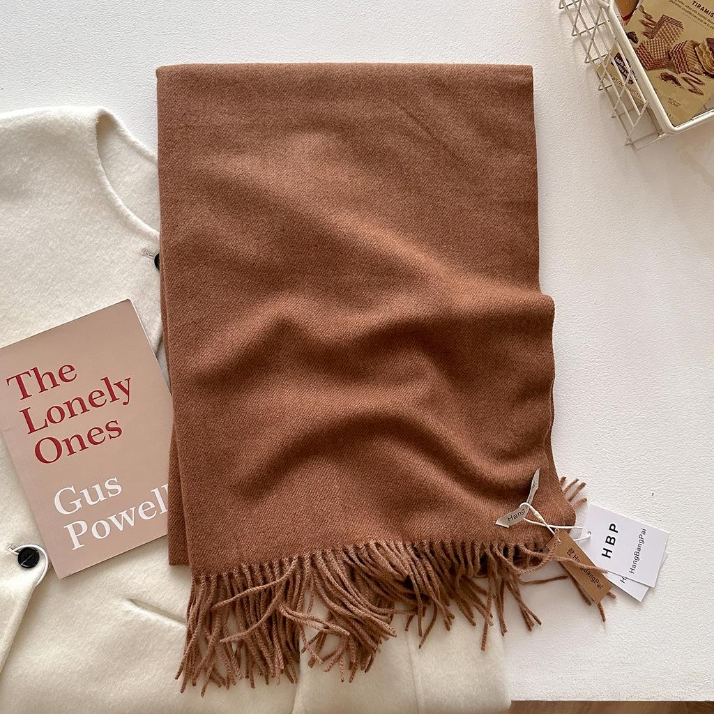 Winter Scarf For Women Cashmere Warm Solid Pashmina Blanket Wraps Female Thick Soft Bufanda Big Tassel Shawl Long Poncho Echarpe