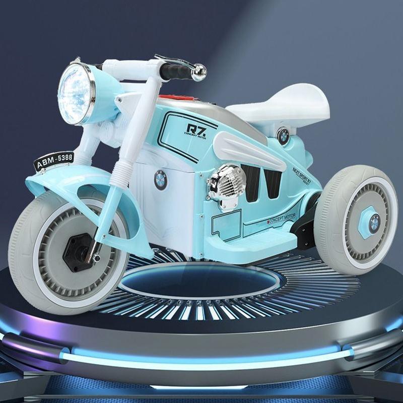 Children's Electric Motorcycle Tricycles Dual Drive Children's Car with Remote Control Bluetooth Music LED Light