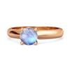 Solitaire 0.25 Cts Brilliant Cut Moonstone 925 Sterling Silver Rose Gold Vermeil Promise Ring