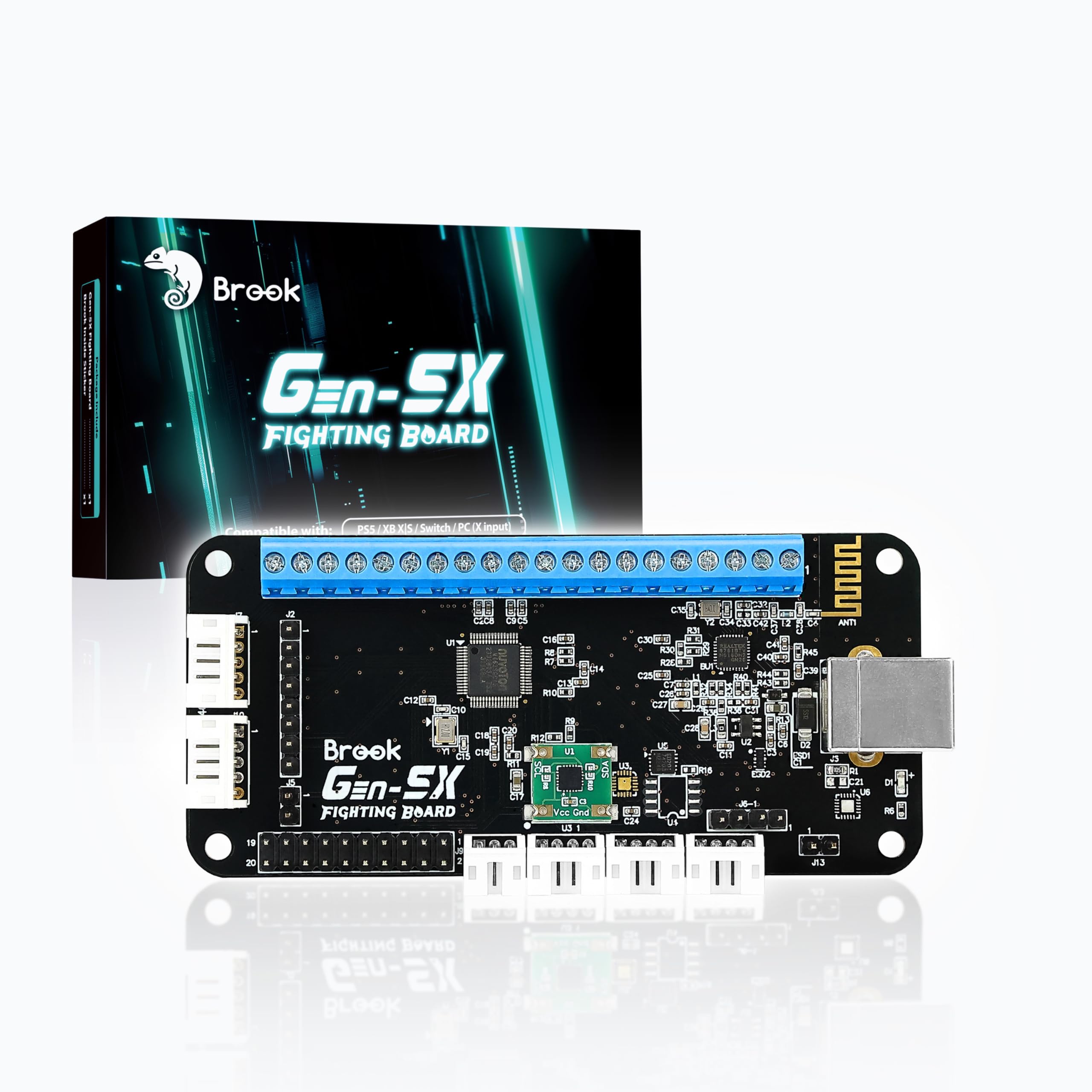 

Brook GEN5X Fighting Board Ultimate Сумісний з Xbox PC, ідеальна чутливість для змагальних ігор - підтримка кількох платформ PS5, Series, Switch, - чорний